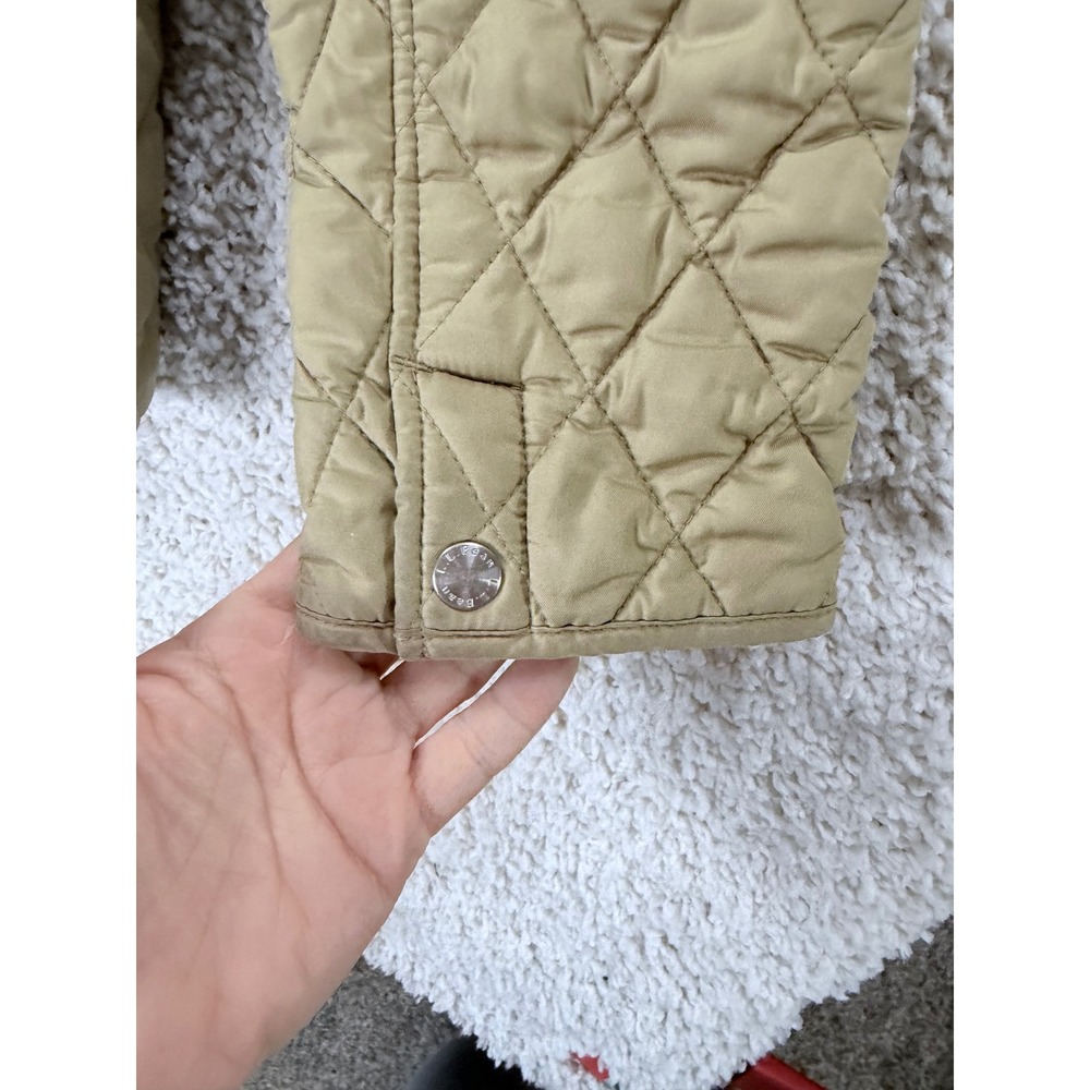 L.L. Bean Quilted Barn Jacket Women Small Tan Good Plaid Lined Snap Front 0GCX8 - Picture 12 of 12
